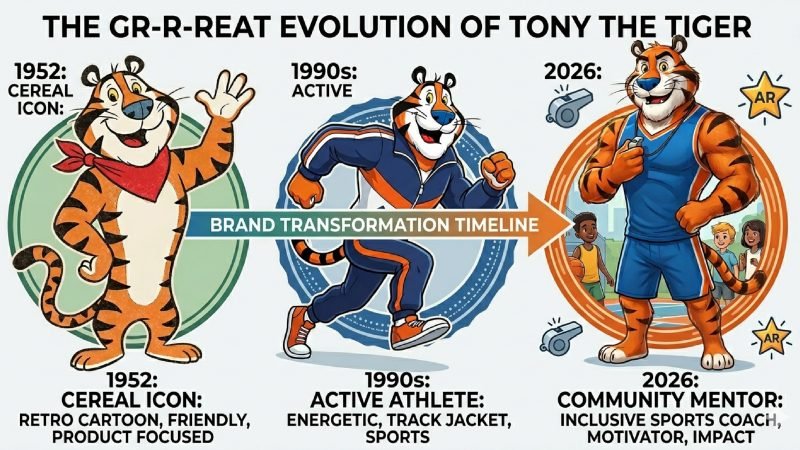Tony the Tiger Brand Evolution Timeline 1952-2026